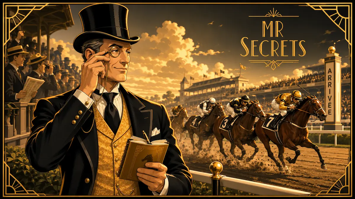Mr Secrets à la ligne d'arrivée, analyser l'arrivée d'une course